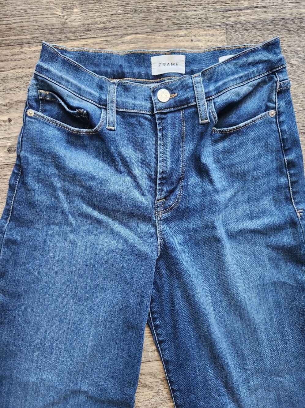 Frame Denim Le Slim Palazzo Raw After Lupine Wide-Leg Jeans Size 29 - Picture 3 of 11